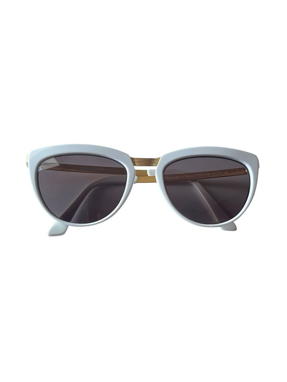 Beausoleil Paris White & Gold Metal Sunglasses Frames Only